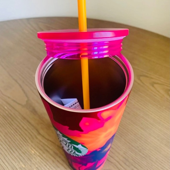 Starbucks Floral Stainless Steel Cup Pink Tumbler Cold Venti 24oz New 2022 - Picture 7 of 10